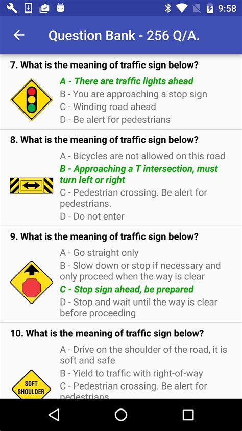 practice test for drivers license